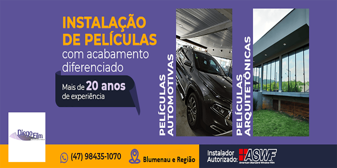 Aplicação de Películas em Blumenau SC